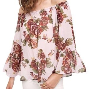 Anthro HD in Paris Rosarium Off the Shoulder Top